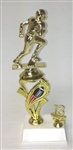 Assembled Football Trophy 12 inches with White Base, Current Year