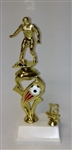 Assembled Soccer Trophy 12 inches with White Base, Current Year