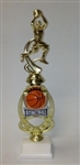 Basketball Trophy 12 inches with White Base, Current Year