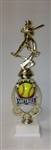 Assembled Softball Trophy Female 12 inches with White Base, Current Year