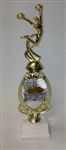 Assembled Cheerleading Trophy 12 inches with White Base, Current Year