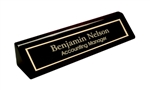 Desk Wedge with Name Plate, Black Piano Finish 10.5 inch