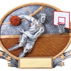 3D Oval Basketball Male Resin 8-1/4 inches