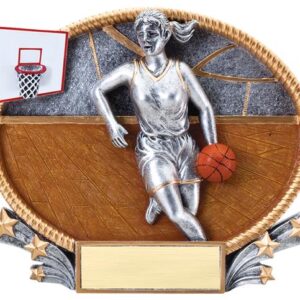 3D Oval Basketball Female Resin 8-1/4 inches
