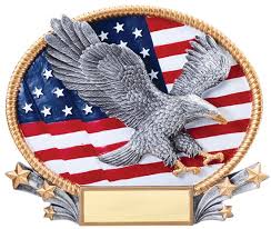 3D Oval Eagle Resin 8-1/4 inches