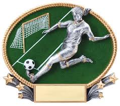 3D Oval Soccer Female Resin 8-1/4 inches