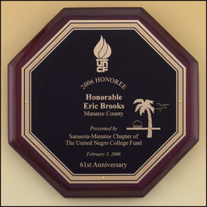 Octagonal Plaque with Black Plate