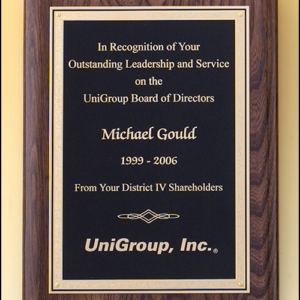 Walnut Stained Piano Finish Plaque