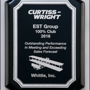 High Gloss Black Stained Plaque with Silver Florentine Plate