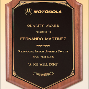 Plaque Black Brass Gold Border
